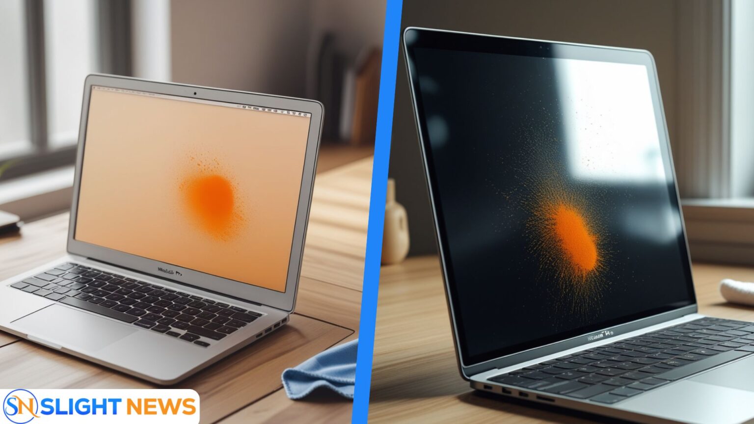 orange smudge on macbook pro screen