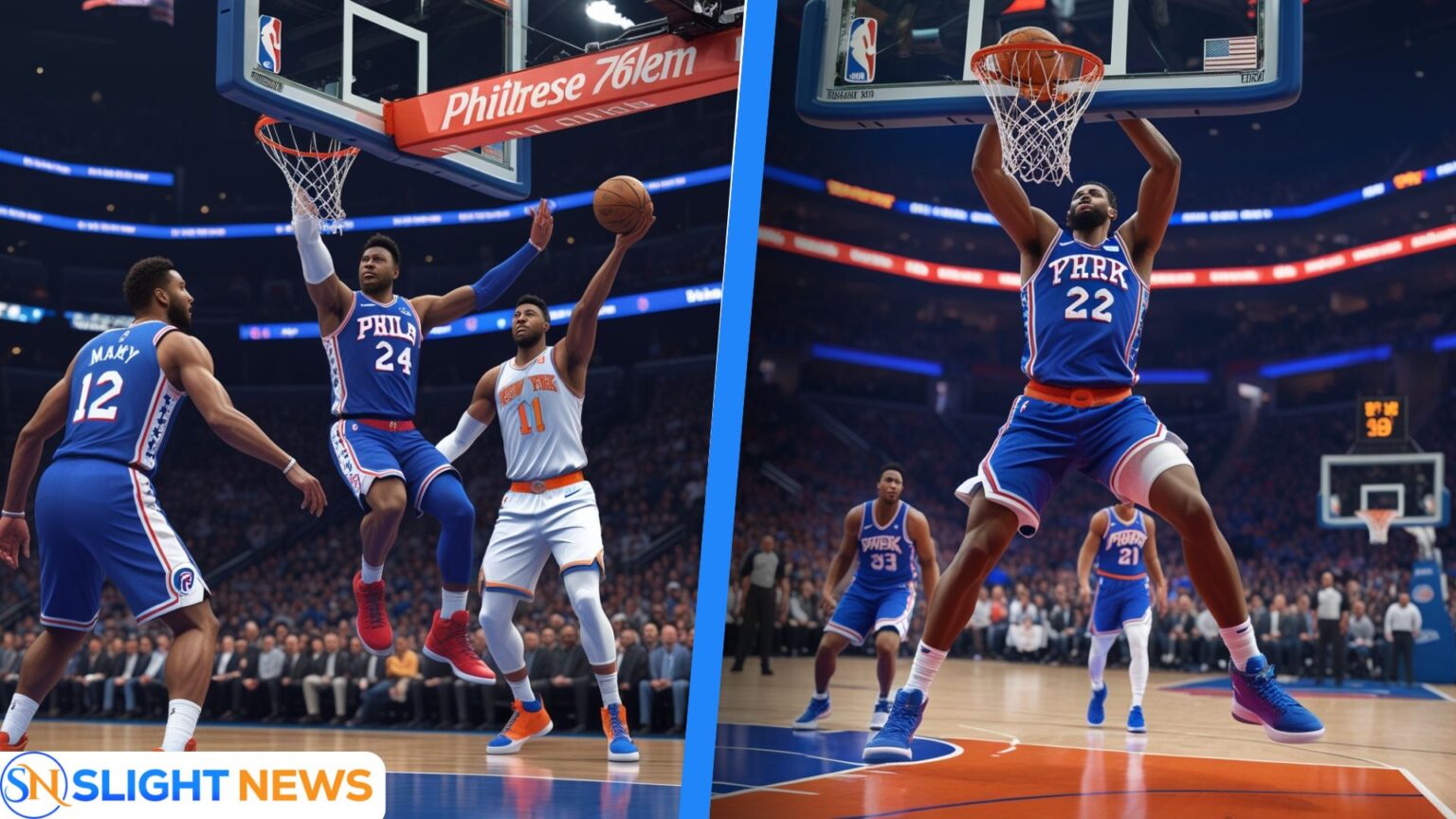 76ers vs knicks match player stats