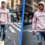 pink essentials hoodie