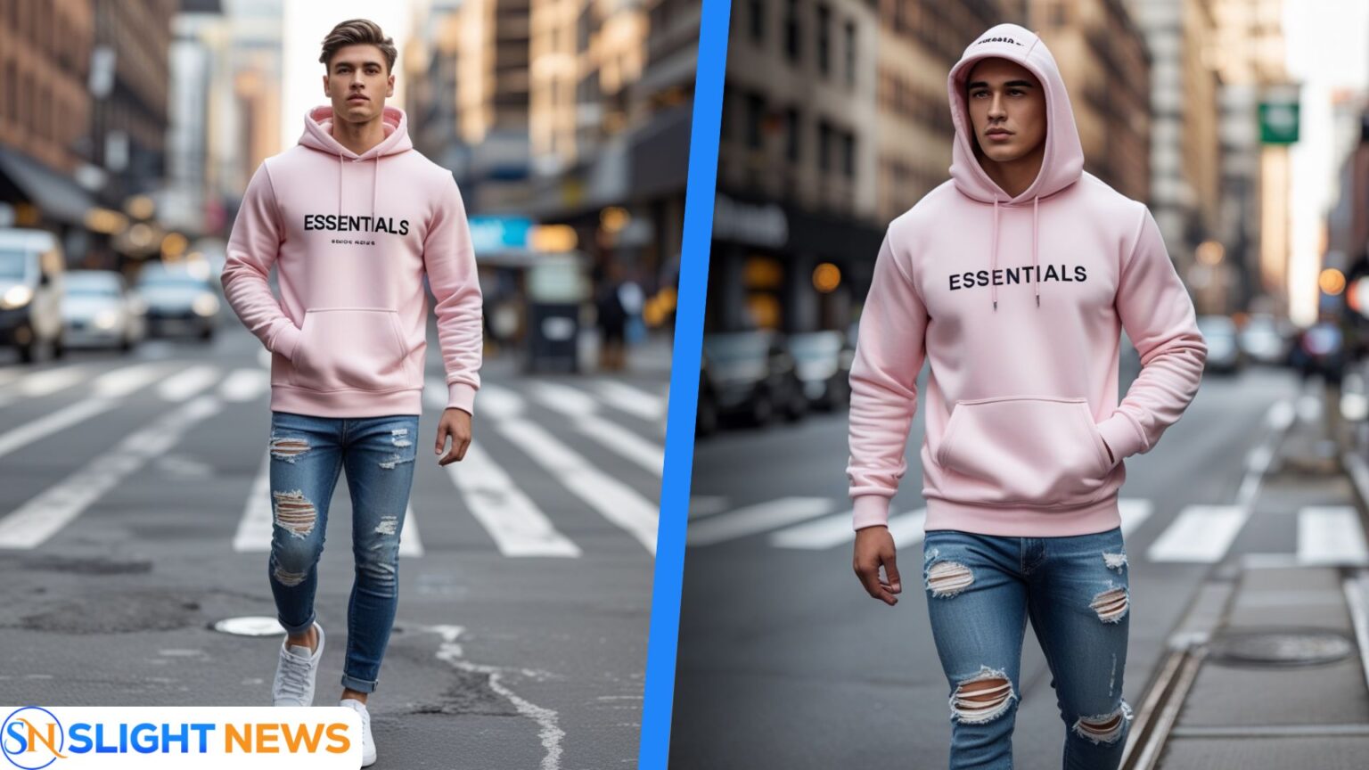 pink essentials hoodie