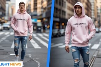 pink essentials hoodie