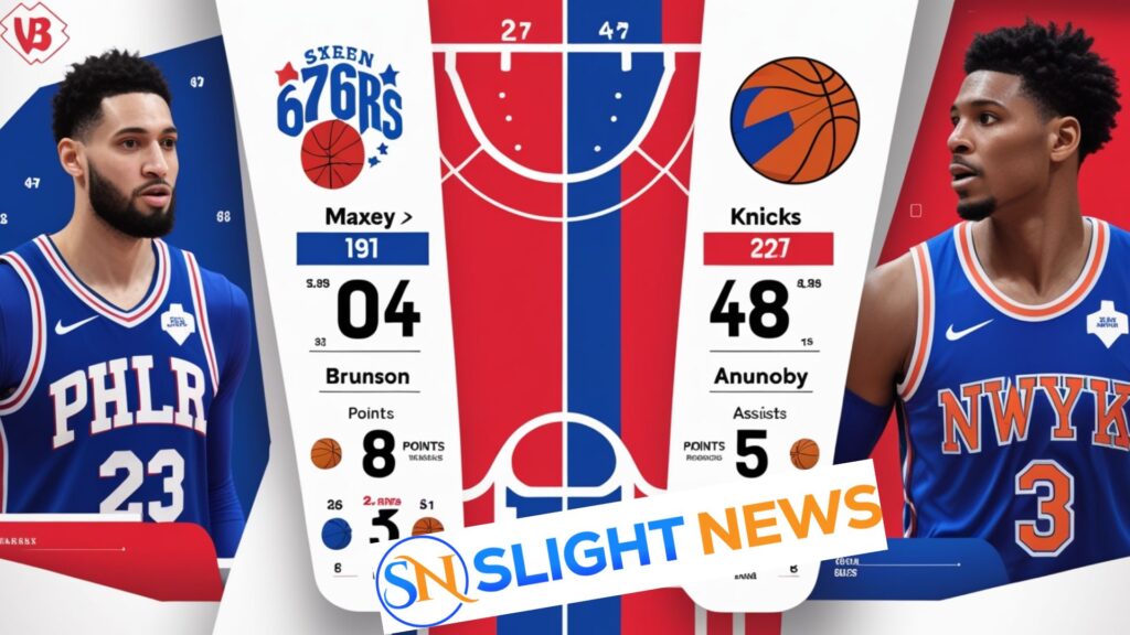 76ers vs knicks match player stats