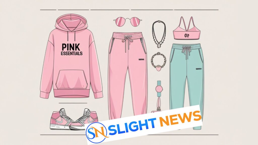 pink essentials hoodie